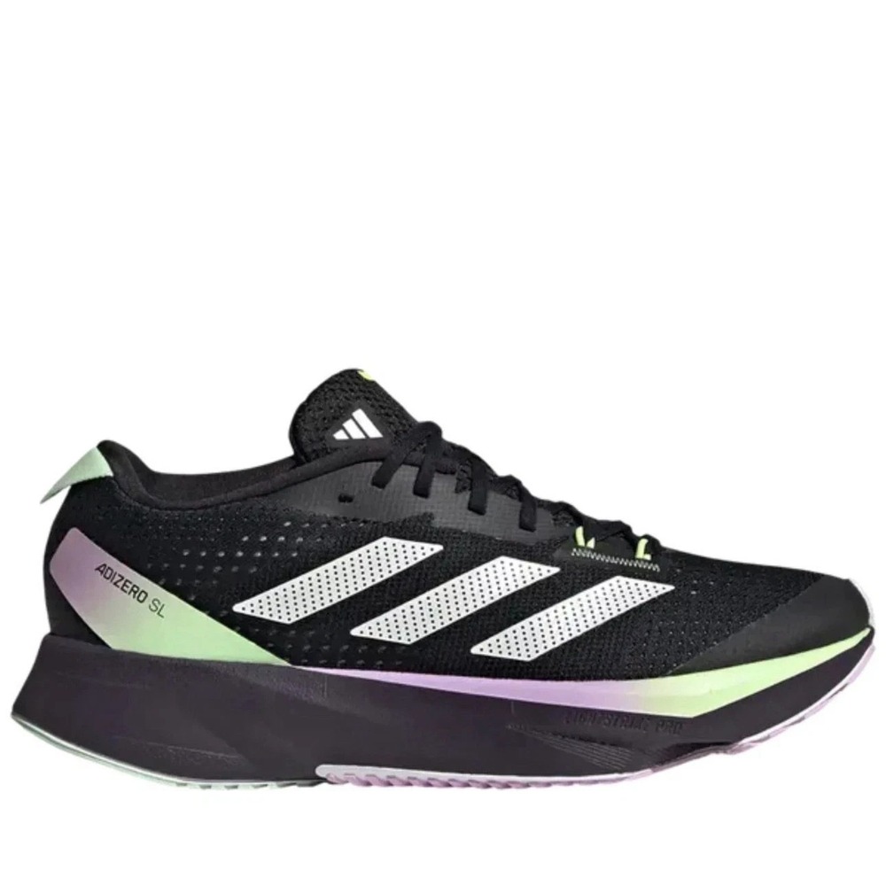 Adidas  Adizero SL Women's Size 6.5 Running Shoes Black Green Spark IG8197  NEW